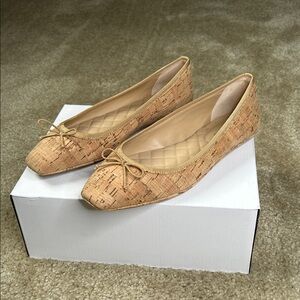 Veronica Beard Beatrix Cork Ballet Flats